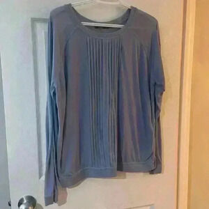 Prana sheer escape ruffle pleated long sleeve women’s top size  XL shirt